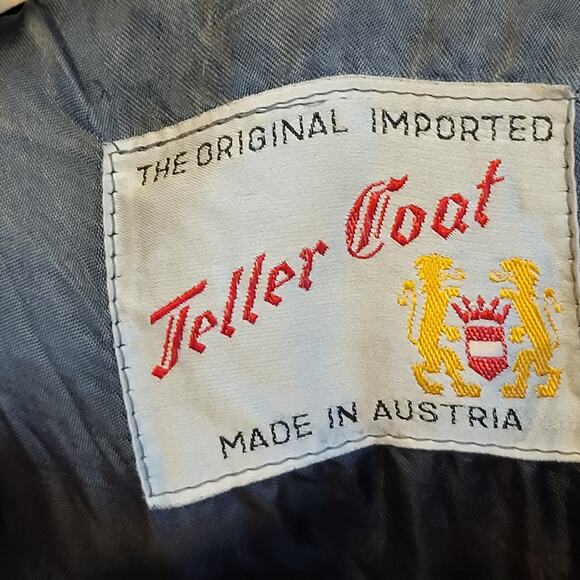 Vtg Gray Wool Trench Long Pea Coat Military Teller Coat Jacket Sz small - Picture 6 of 7